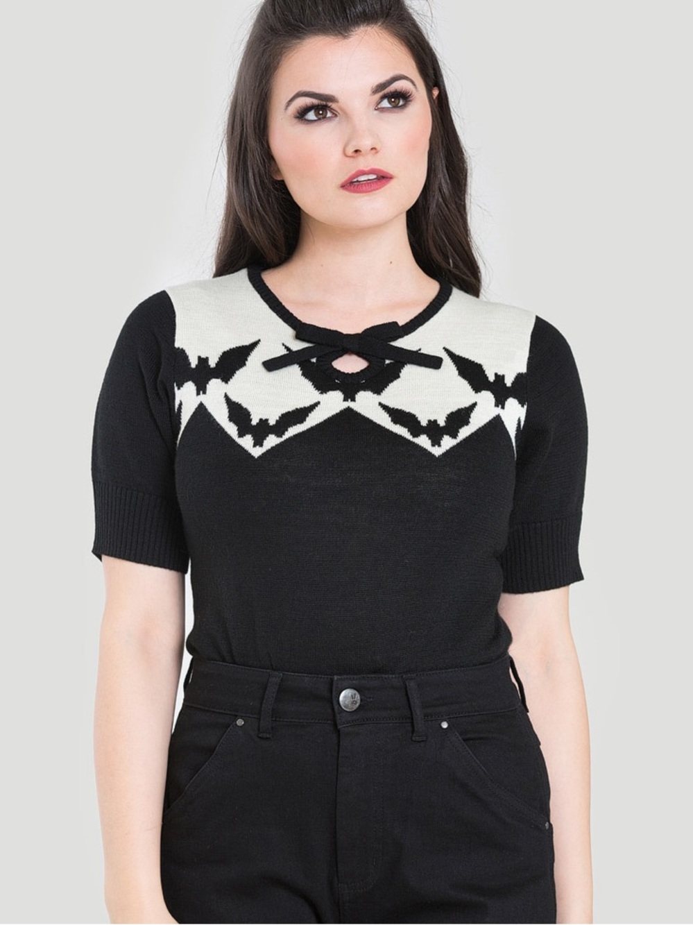 Hell Bunny Vamp Jumper bat argyle